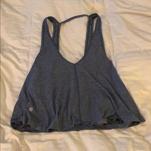 Lululemon blue flowy cutout crop tank size 6